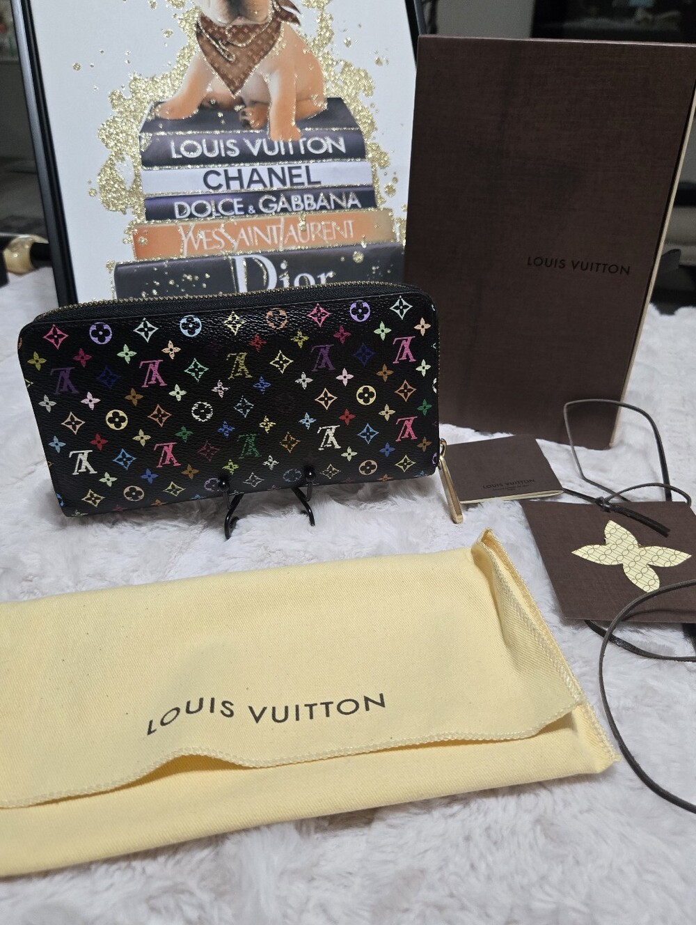 Louis Vuitton Monogram Multicolor Murakami Zippy Wallet Black Grenade